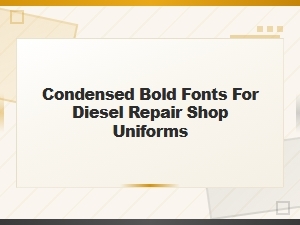 Condensed Bold Industrial Fonts for Diesel Repair Shop Uniforms